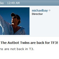 Transfomers 3: Bay Says The Twins Are Not Back For TF3… Or Are They?