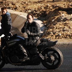 Nicolas Cage Stunt Photos On the Set of Ghost Rider: Spirit of Vengeance