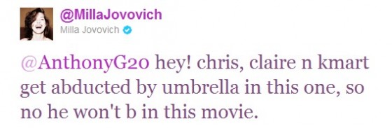 hey! chris, claire n kmart get abducted by umbrella in this one, so no he wont be in this movie