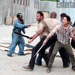 First Look: The Walking Dead Season 3 Prison Fight! Plus Glen Mazzara Talks About Varying From the Comics