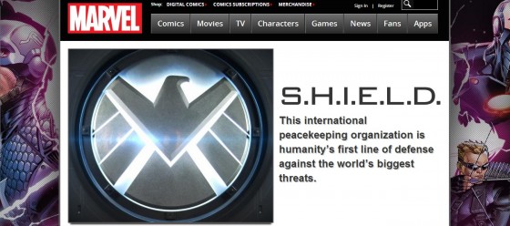 Marvel's Agents of SHIELD website screenshot