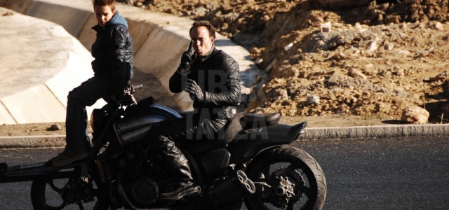 Nicolas Cage Stunt Photos On the Set of Ghost Rider: Spirit of Vengeance