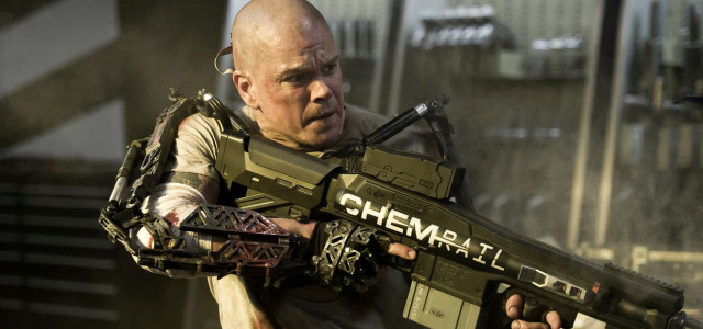 First Image from Neill Blomkamp’s ELYSIUM Shows Matt Damon Locked and Loaded